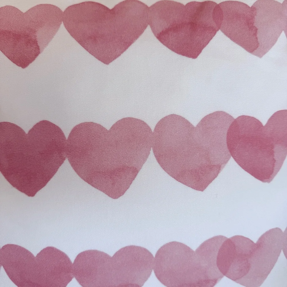 Minted Pink Heart Stripe Throw Pillow Covers Set of 2 20x20 White Pink